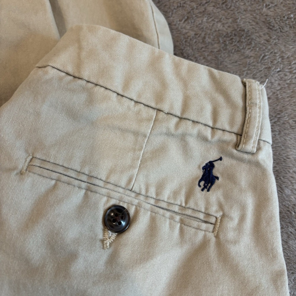 Polo Ralph Lauren Kids Beige Chino Uniform Pants Size 16‎ Classic Blue Pony Logo - Picture 3 of 10